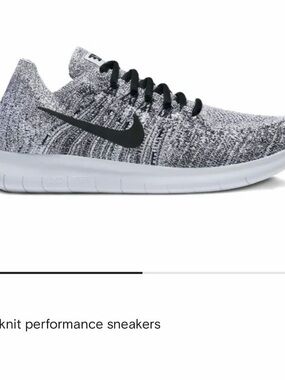 Nike Free RN Grey & Black Flyknit Trainer women’s size 6